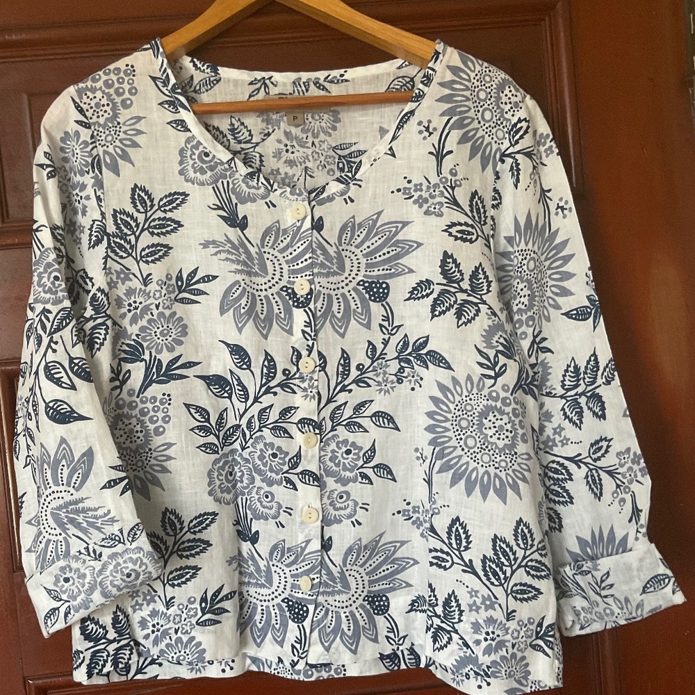 FLAX CROPPED Linen top